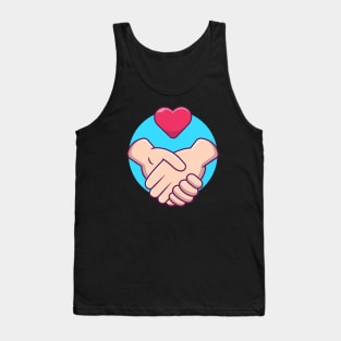 Holding hands with heart cartoon Tank Top